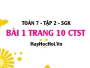 Bài 1 trang 10 Toán 7 Tập 2 Chân trời sáng tạo